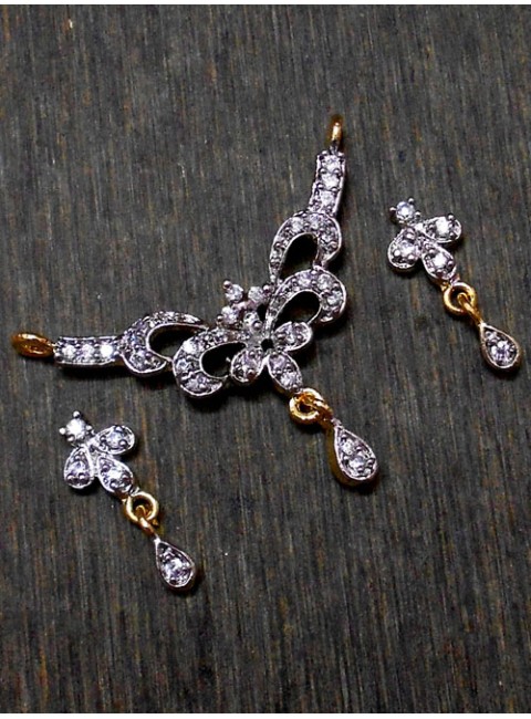 CZ Pendant With Earrings